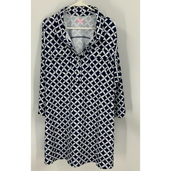 Vineyard Vines Dresses & Skirts - Vineyard vines Margo blue/white print shirt dress